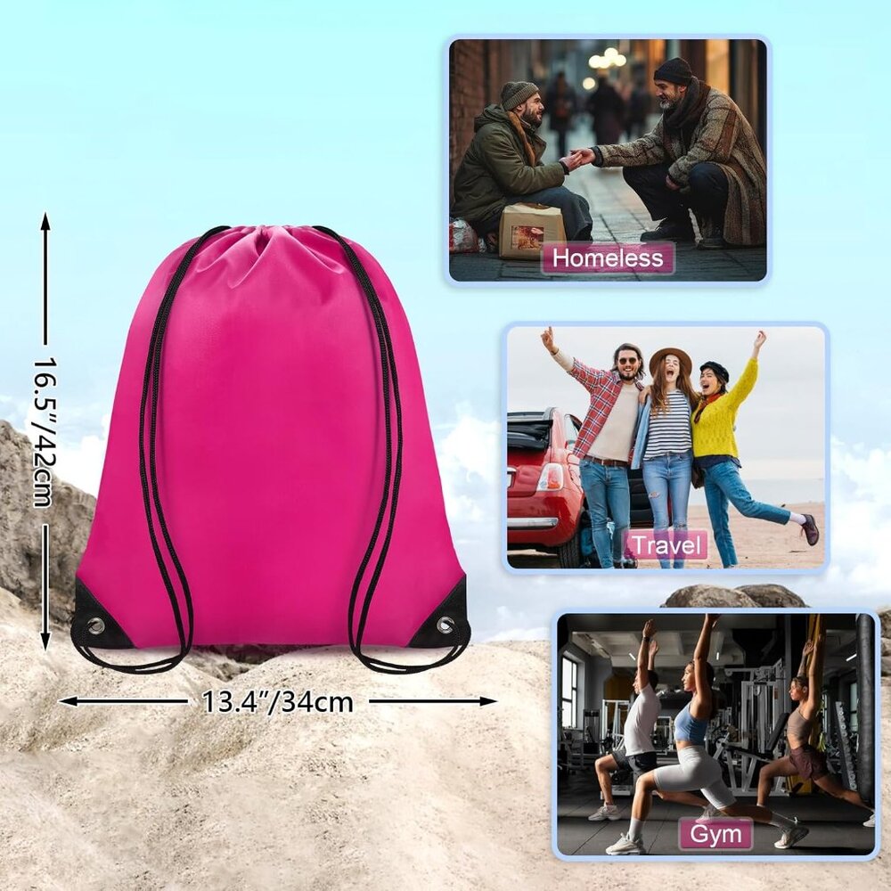 Drawstring Backpack Bulk 42 Pcs String Backpack D… - image 2